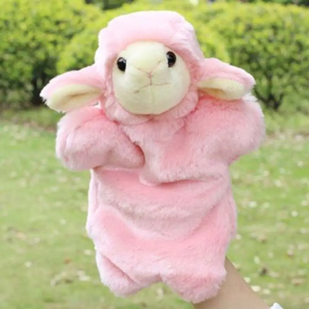 Marionnette à main en peluche pour enfants, mouton Telling Story, poupées animales en peluche, loup au beurre, marionnettes douces, cadeau pour enfants