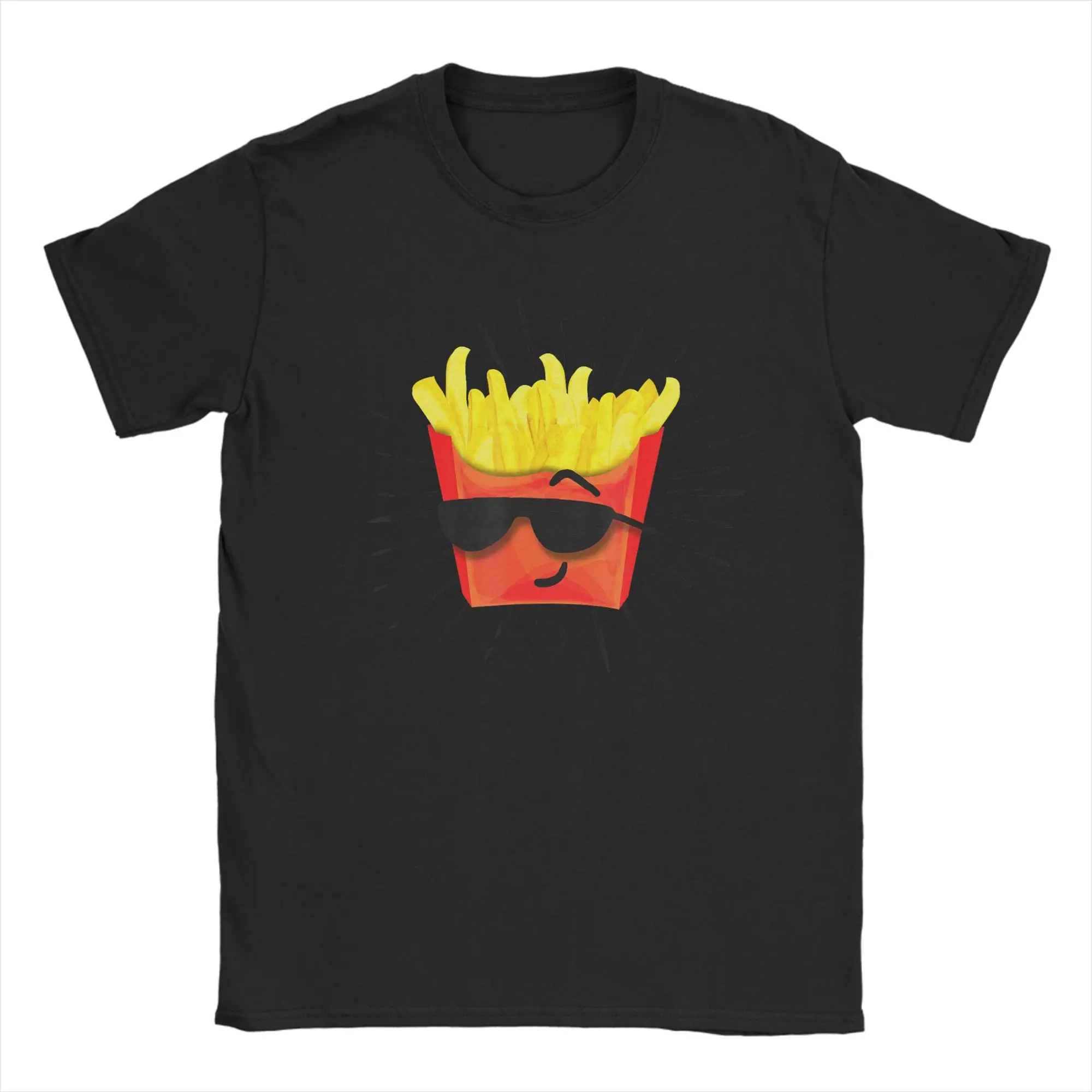 Men's T-Shirts Hamburger French Fries Combo Snacks Fast 		 Funny Cotton Tees Short Sleeve  T Shirts Round Collar Clothes Classic
