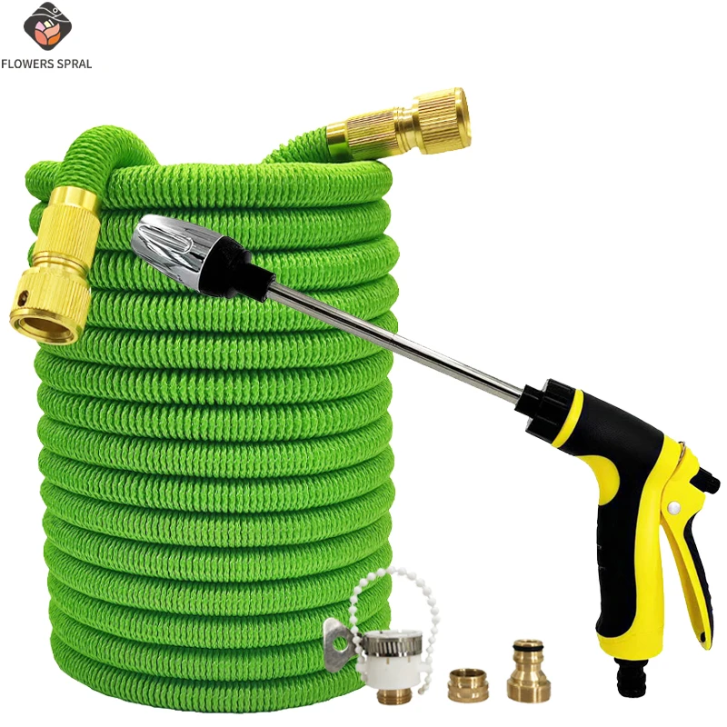 

Expandable Magic Water Pipe 25FT-125FT High-Pressure Car Washing Spray Gardening Labor, Used For Watering And Car Washing Tools