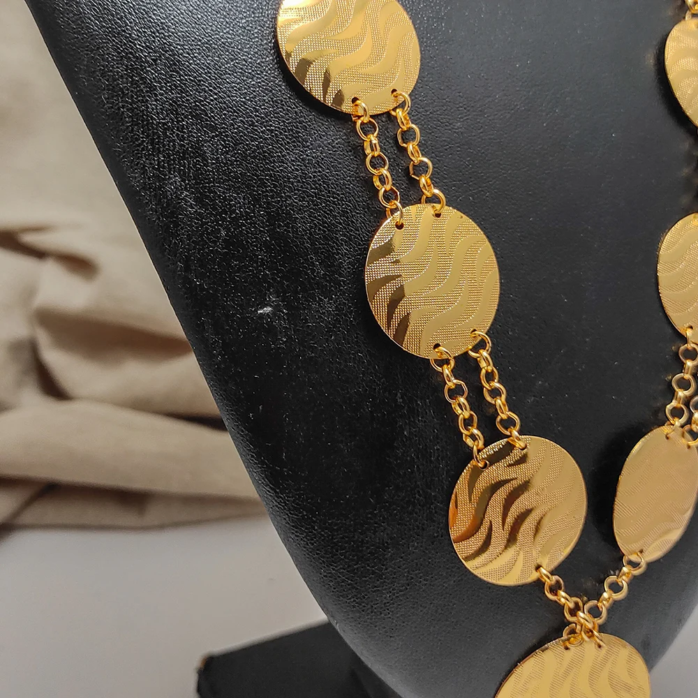African Nigerian Dubai Wedding Gold Color Jewelry Set For Women Girls Necklace Earrings Charm Fashion Jewelry Sets