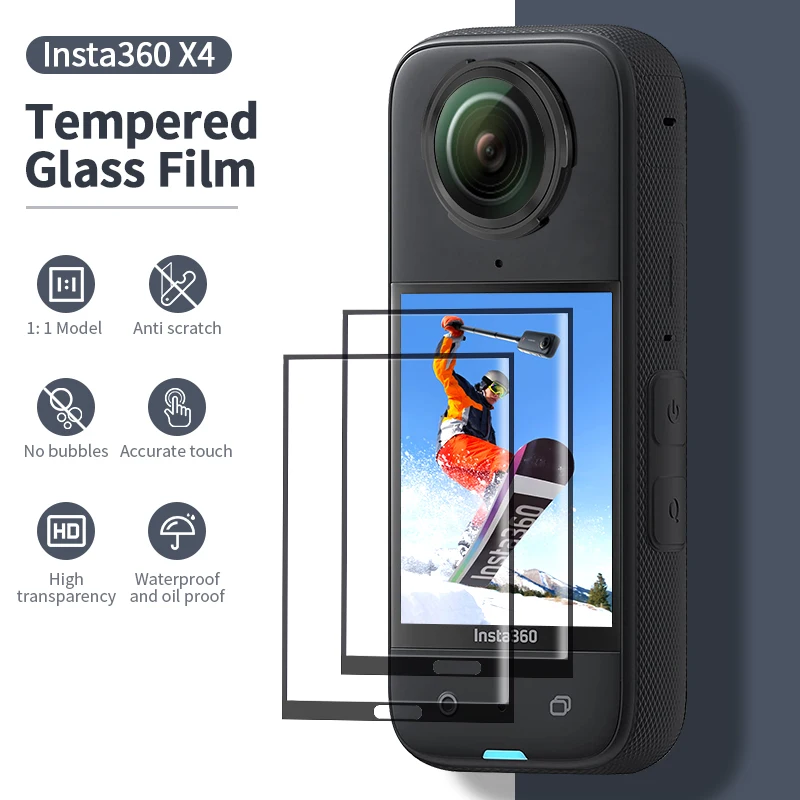 CYNOVA For Insta360 X4 Screen Protector Tempered Glass Film 2.5D Full Protective Transparent Cover For Insta 360 X4 Accessories