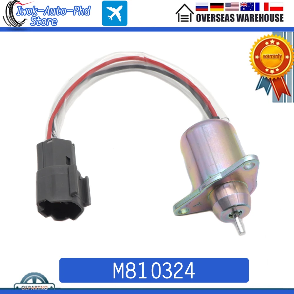 12V Fuel Shut Off Solenoid M810324 For Yanmar For John Deere tractor 119233-77932 119653-77950 11923377932 M808284 11965377950