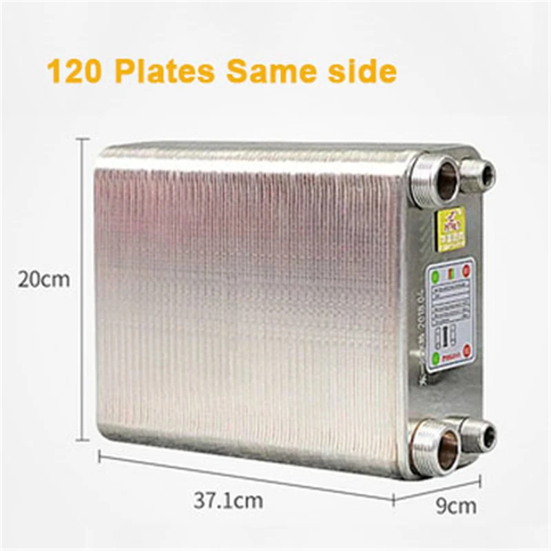 

120 Plates Heat Exchanger Beer Wort Chiller Cooler 304 Stainless Steel For Home Brewing Beer