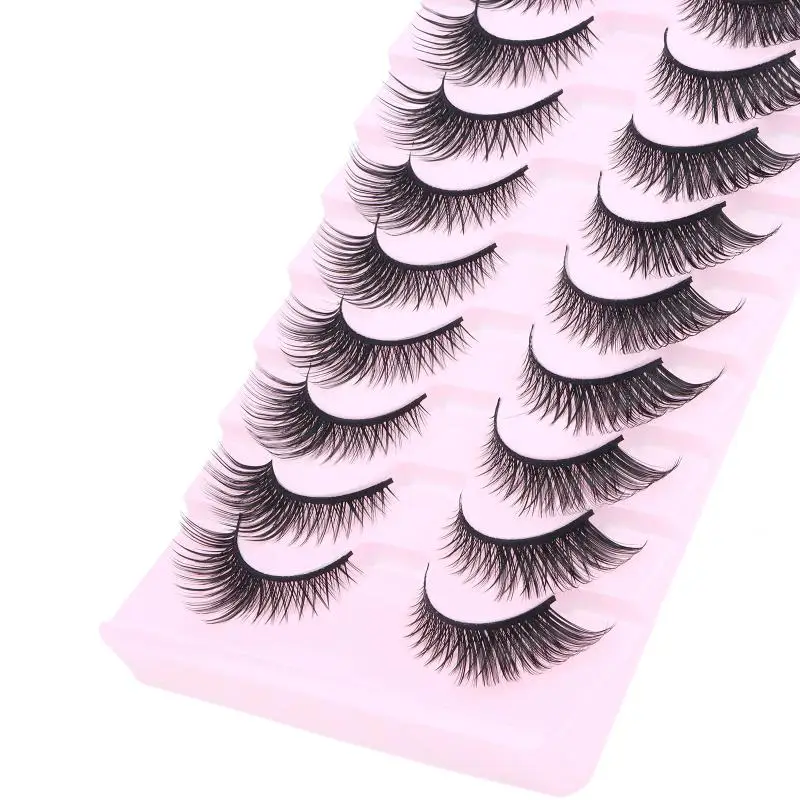 10 Paar Cat-Eye-Kunstwimpern, flauschige, zarte Faux-Nerzwimpern, natürliches Volumen, für tägliches Make-up, Party, Cosplay – Detail 7