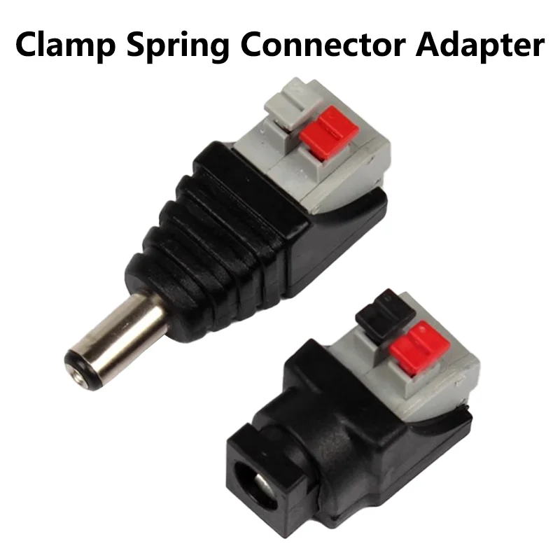 電源オスおよびメススプリングコネクタアダプタプラグledストリップ用にプレス接続55x21mm-12v新品5個20個100個