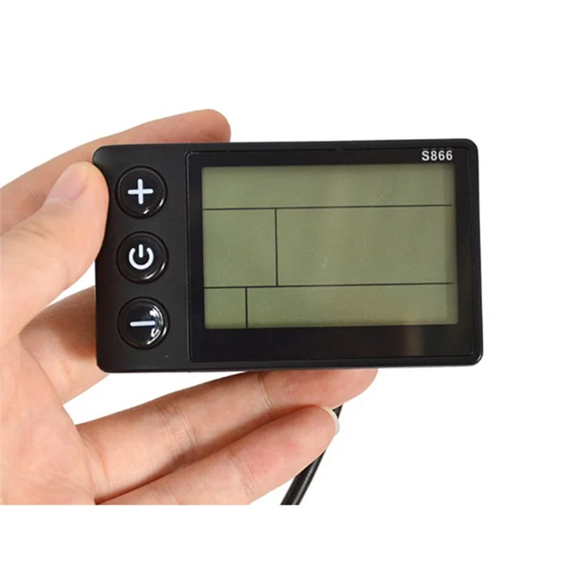 HOHO S866 Electric Bike LCD Display E-Bike Electric Scooter Display Meter Control Panel with Waterproof Plug