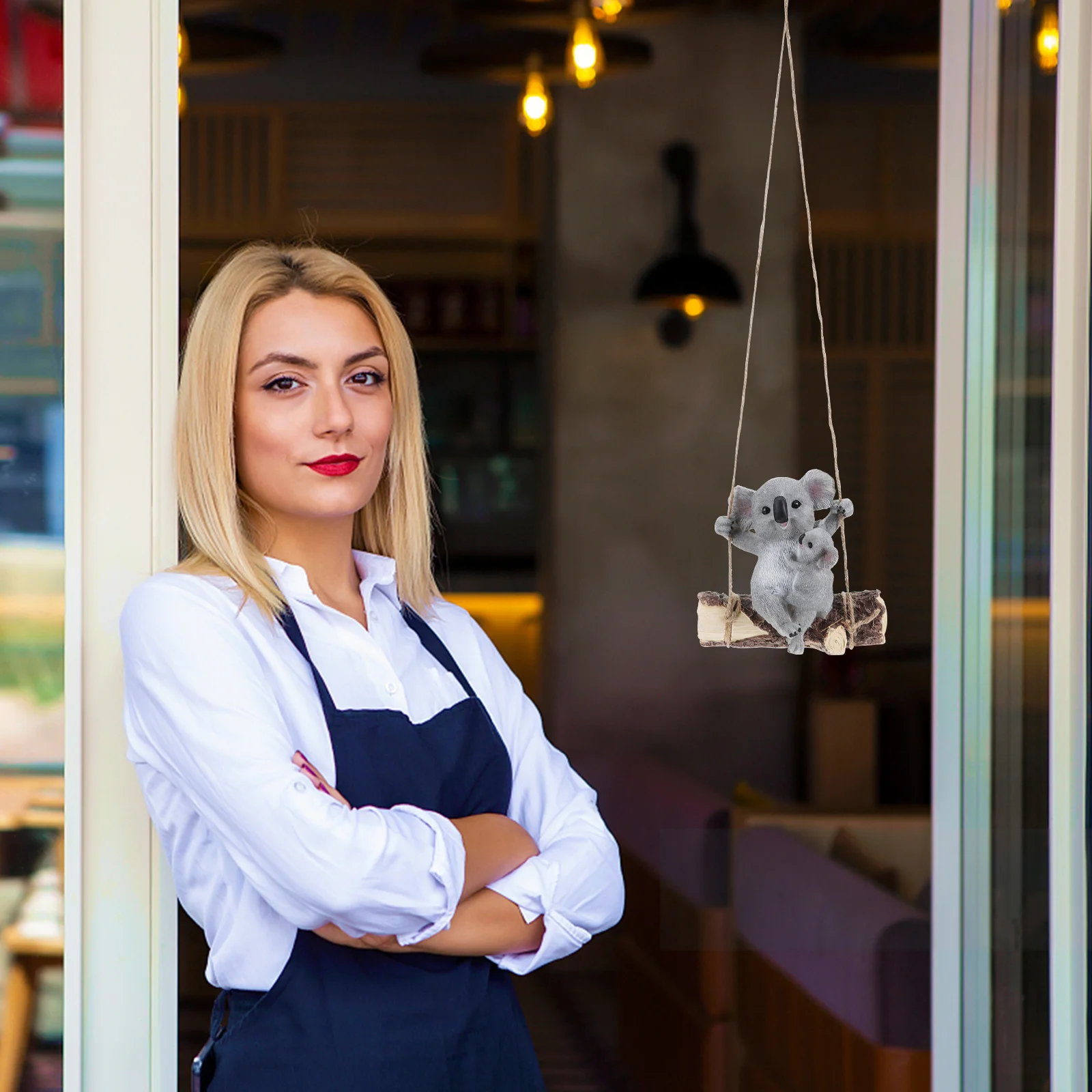 

1Pcs Koala Shaped Decor Resin Outdoor Garden Yard Landscape Realistic Ornament Durable Grey Koala Shaped Decor