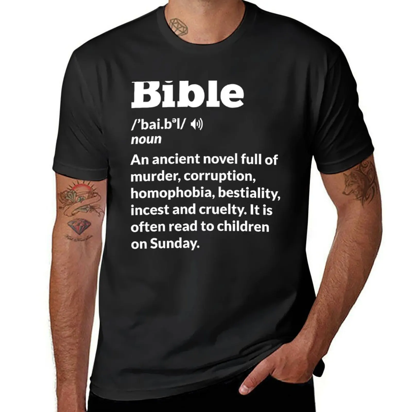 Funny Atheist Bible Definition T-Shirt heavyweights graphics cute clothes funnys plain t shirts men