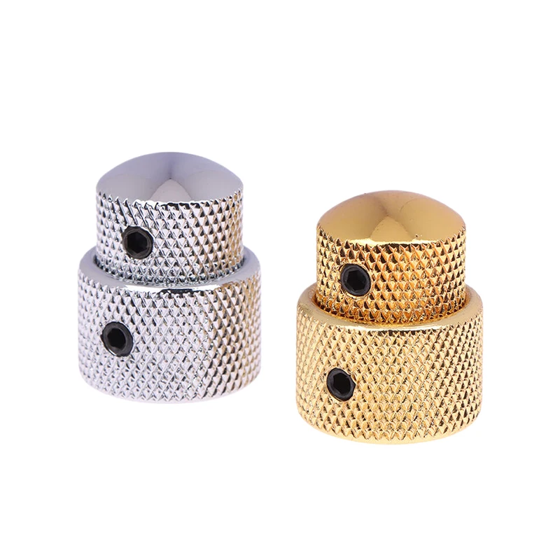 2 In 1 Dual Concentric Tone Volume Blend Control Knobs Domed Metal Volume Speed Control Knobs For Electric Guitar Bass