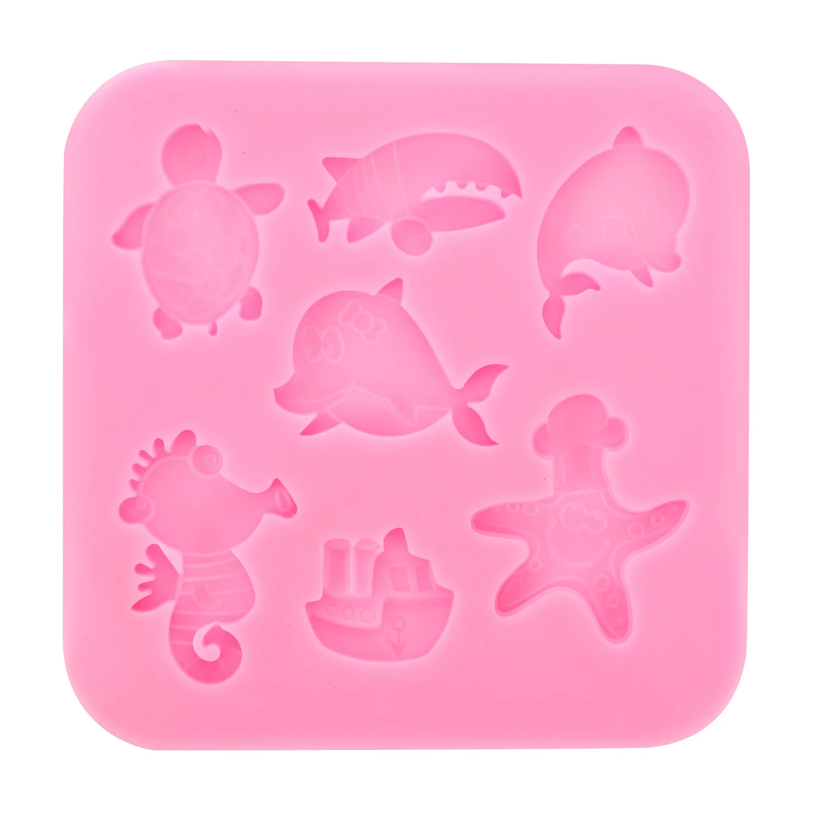 

Silicone Dolphin Mold 7 Compartments Cake Diy Mold Non stick Cake DIY Baking Ice Cube Jelly Kitchen Restaurant