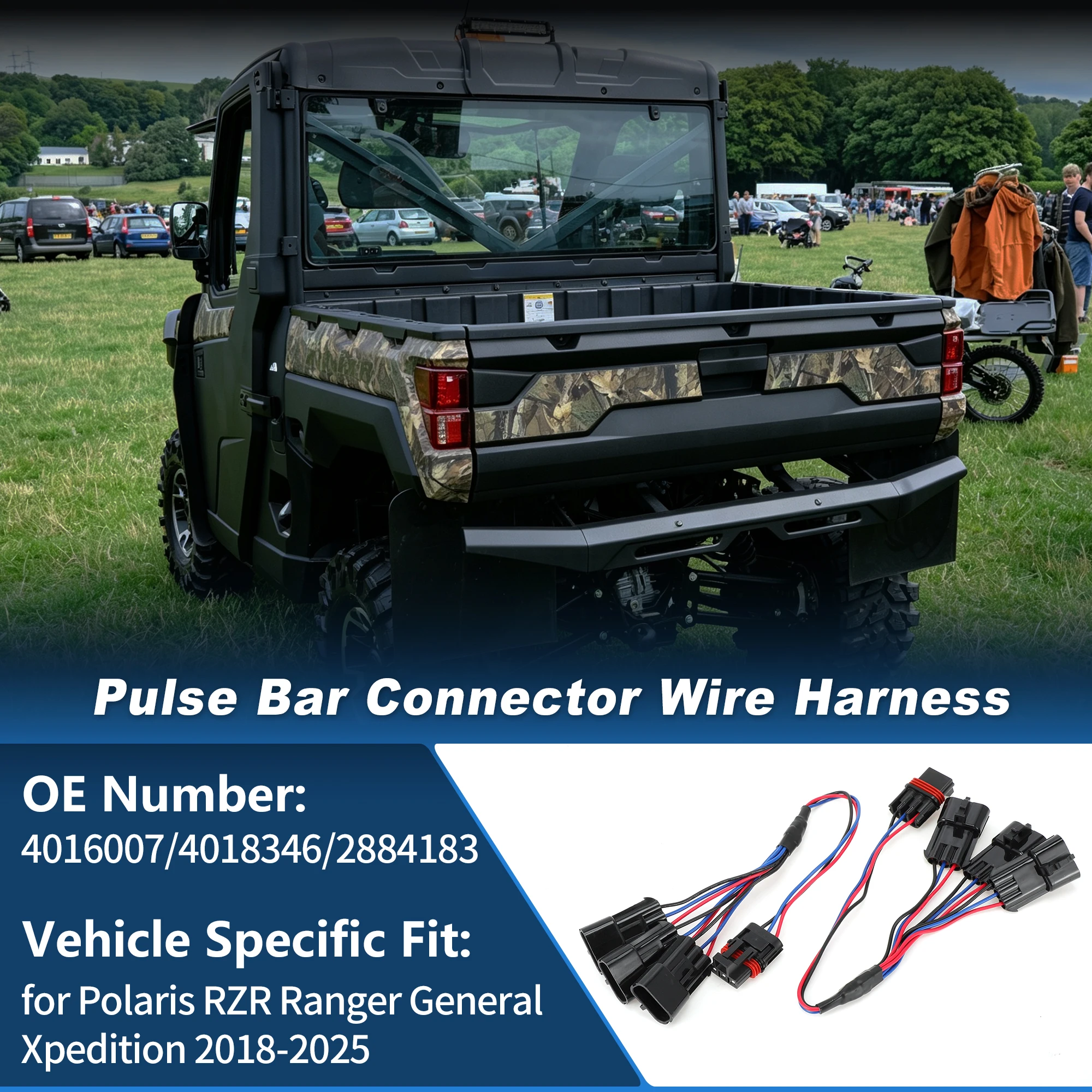 UXCELL 2Pcs 3-Way Pulse Bar Splitter for Polaris RZR for Ranger General Xpedition 18-25