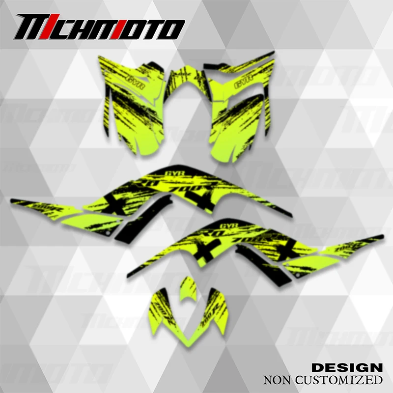 

MCHMFG Full Graphics Decals Stickers Kits For YAMAHA RAPTOR 700 2006-2012 Motorcycle Background Number Name Custom