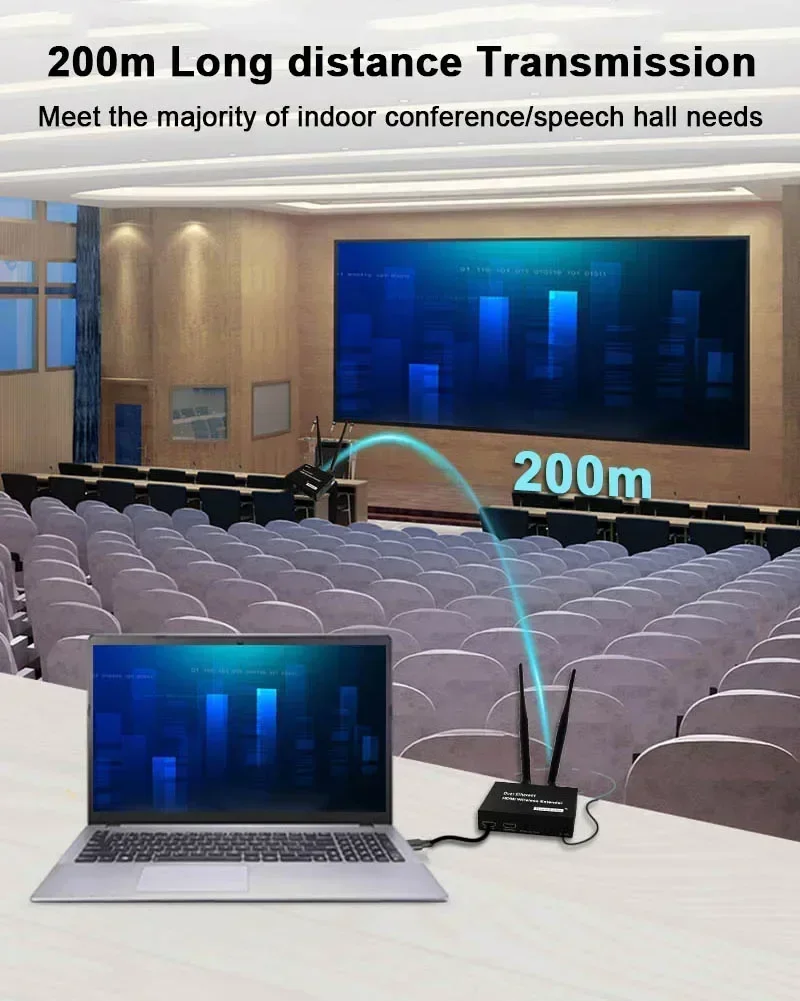1080P 200M 무선 HDMI 비디오 오디오 송수신기 확장기 1TX 4RX 디스플레이 어댑터 (TV 박스, 노트북 PC, TV 프로젝터용)