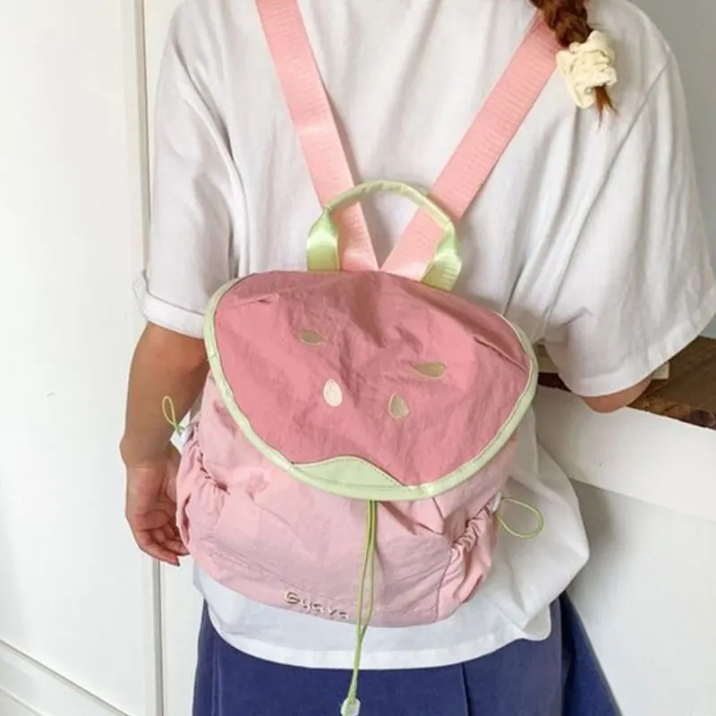 Ladies' Kawaii Backpack Japanese Fruit Cartoon Sweet Casual Simple Versatile Preppy Style Large Capacity Portable Schoolbag