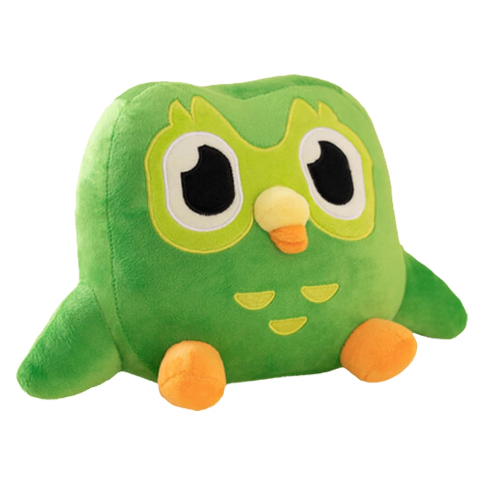 20cm Lovely Duolingo The Green Owl Cartoon Anime Plush Toy Soft Stuffed Animal Plushie Dolls Children Birthday Gift