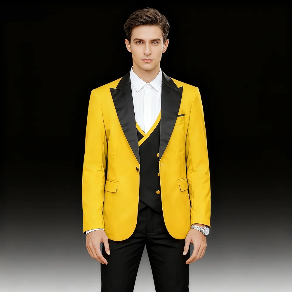 

Royal Blue 3 Piece Men's Wedding Suits Casual Groomsmen Bridegroom Tuxedo Blazer Jacket Vest Pants Set for Homme