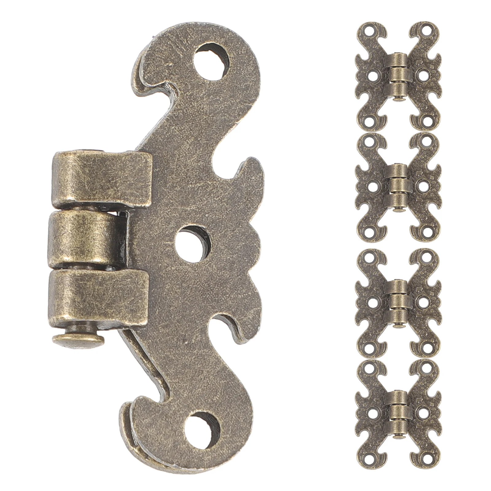 

5Pcs Retro Hinges Vintage Metal Furniture Cabinet Doors Jewelry Box Silent Smooth Closing Heavy Duty Cabinet Hinges
