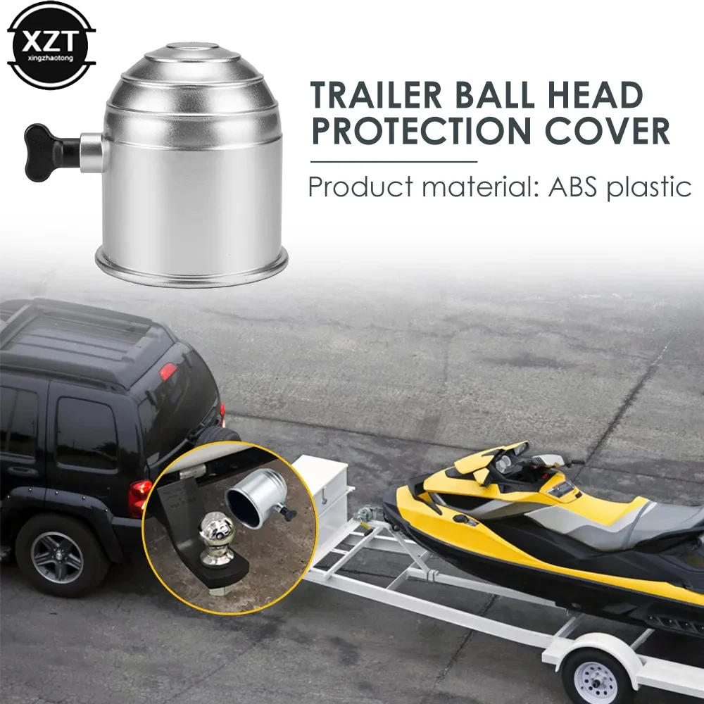 Automatic Tow Bar Ball Protective Cap with Screw Knob Universal 50mm Trailer Tow Ball Cover Automobile RV Trailer Accessories