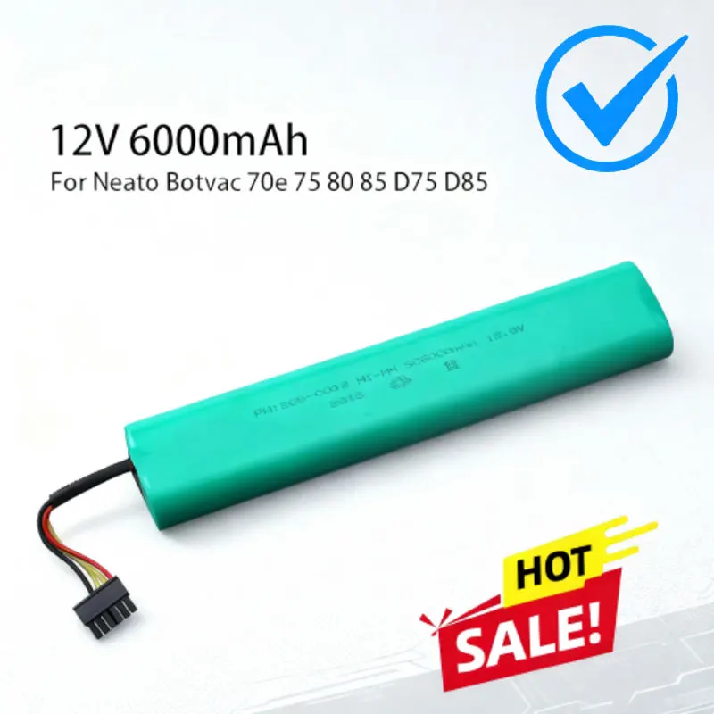 

70E 75 Ni-MH Battery upgrade 12800mah for Neato Botvac 80 85 D75 D8 D85 Vacuum Cleaners Rechargeable Battery 12V 12800mA