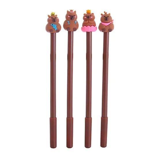 24 Pcs Wholesale Cute Capibala Gel Pens Stationery Students Writing Tool Creative Office Signature