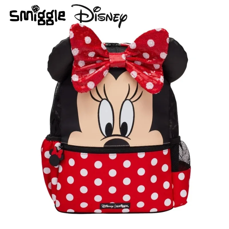 Oryginalny Australia Smiggle Disney Minnie Mouse plecak tornister studencki pudełko na artykuły biurowe torba na drugie śniadanie automatyczny