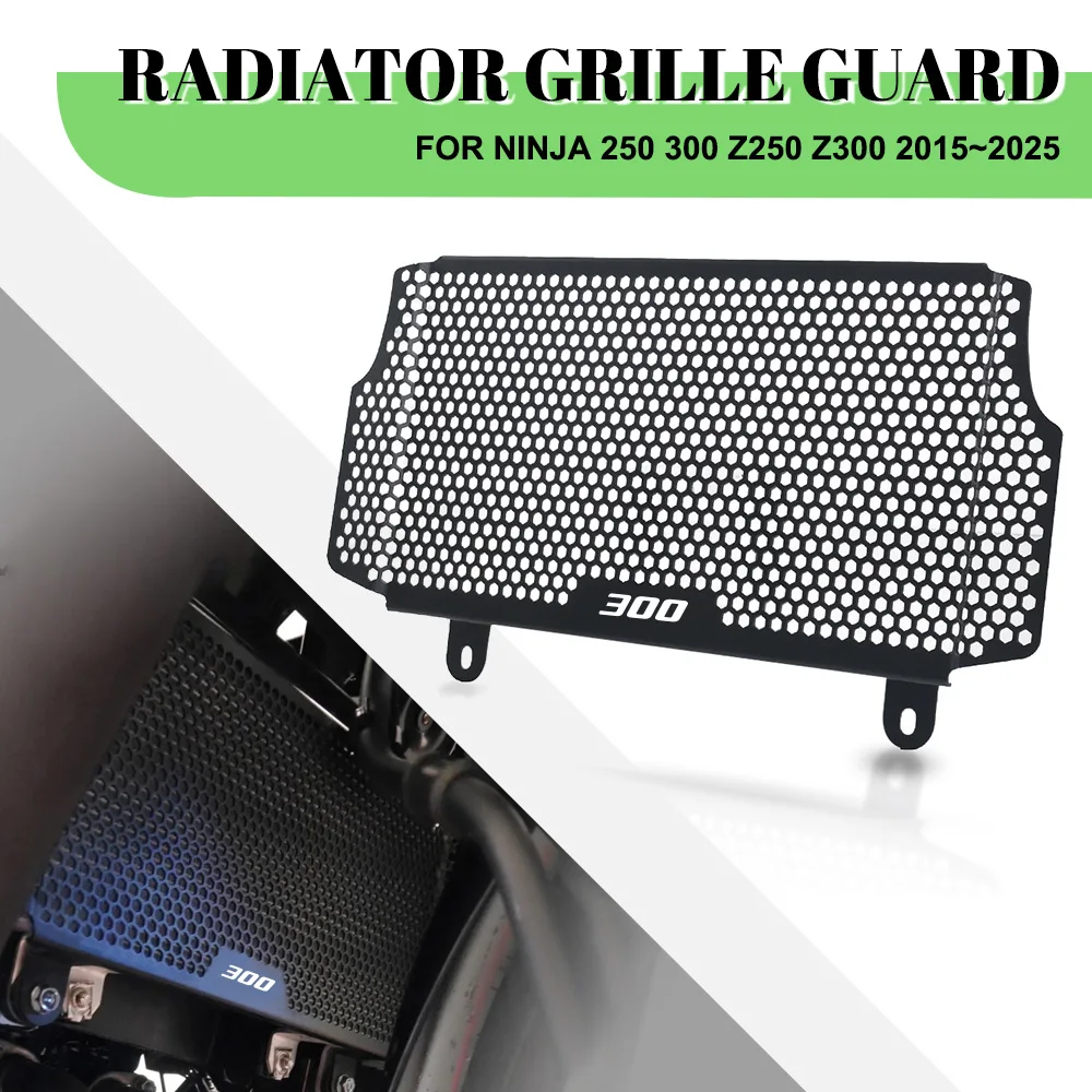 

Motorcycle Radiator Guard Cover Protector Cooler Protection For Kawasaki Ninja 250 300 Z250 Z300 2015~2021 2022 2023 2024 2025