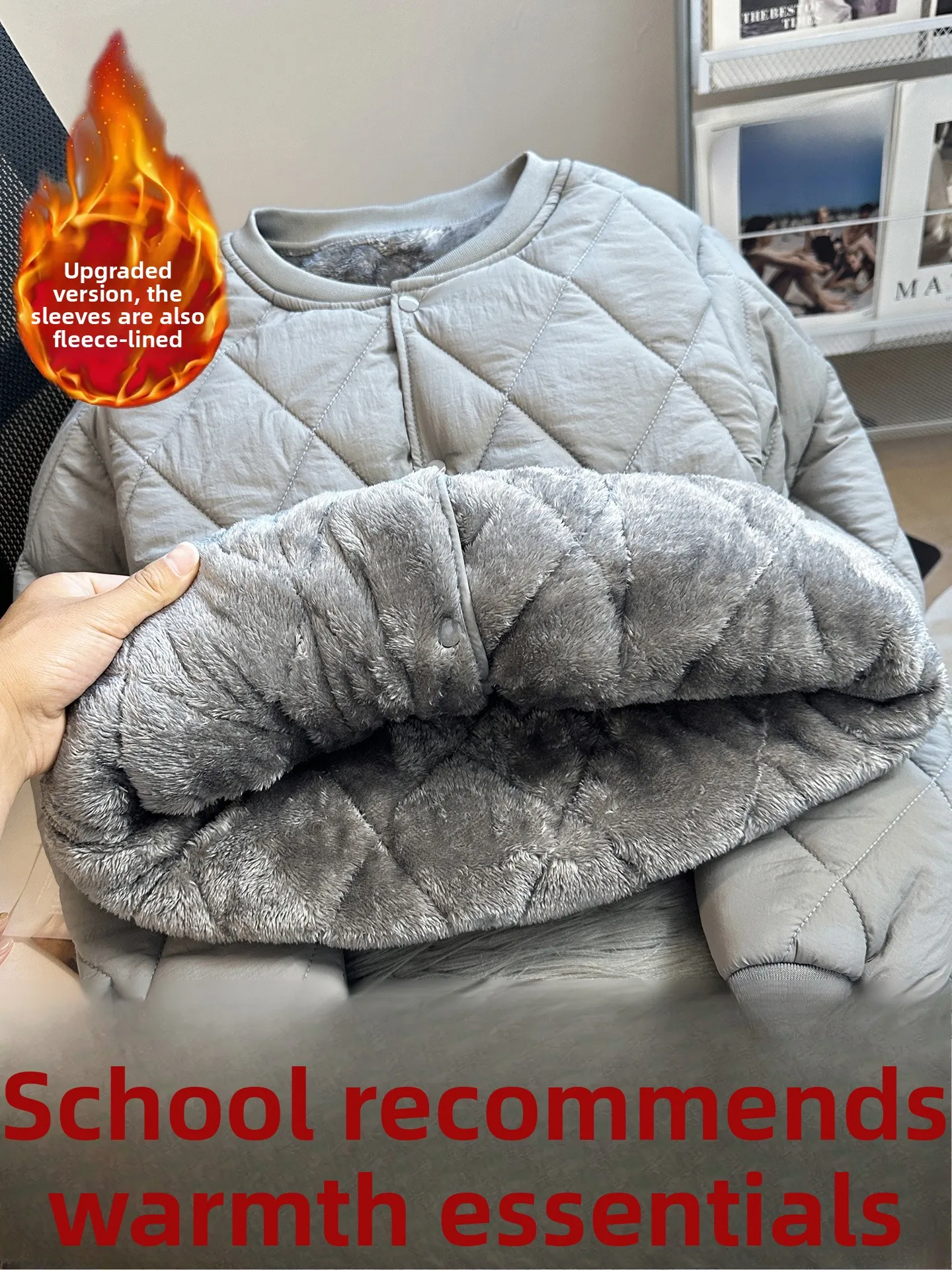 

Lamb Velvet Thiened down Jaet Inner for Men's Casual Wear Warm Youth Faion ort Sle Button Closure Coat