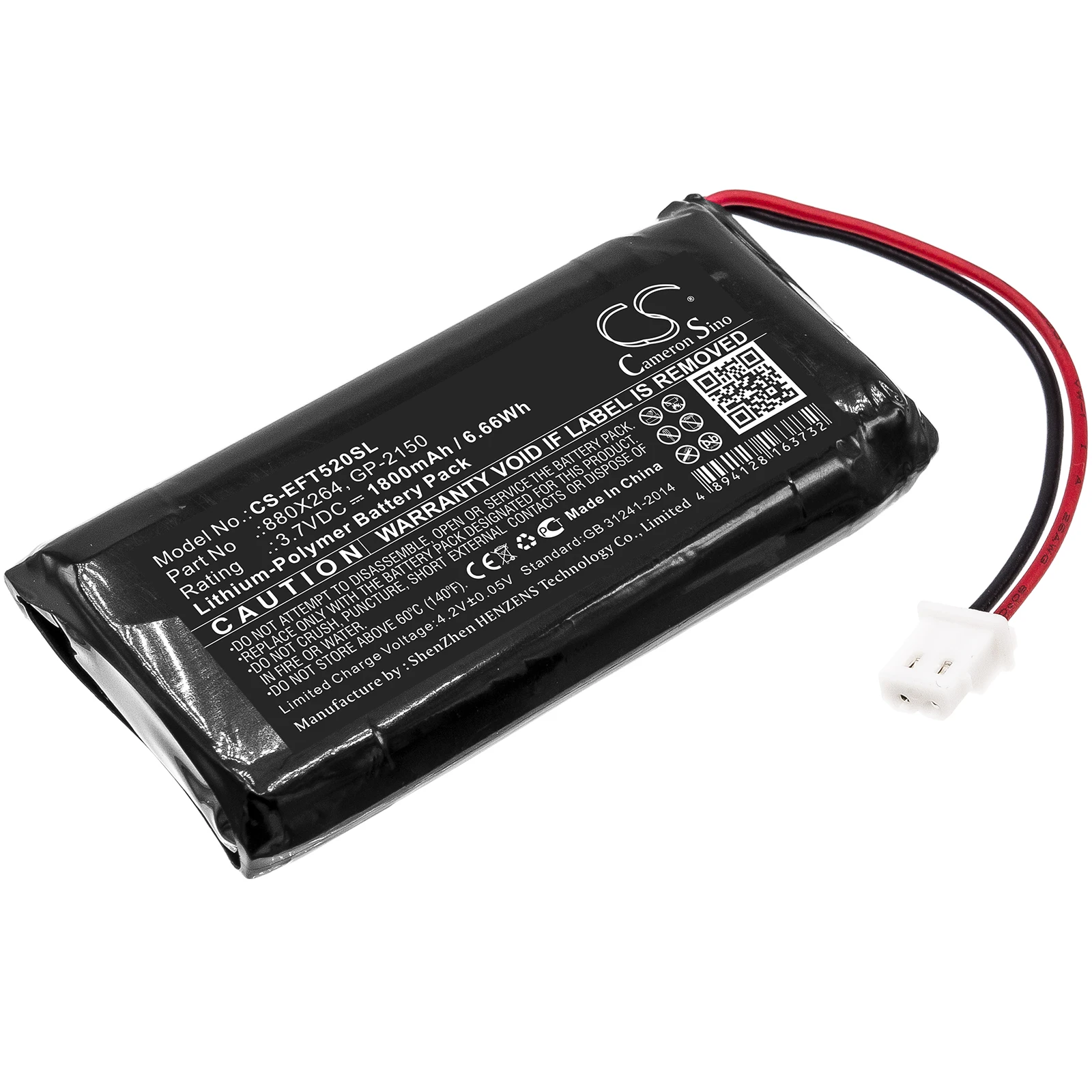 

Cameron Sino 3.7V 1800mAh Battery 880X264, GP-2150, GP103045L180R for EXFO FOT-5200 CWDM Channel Power Analyzer +TOOL
