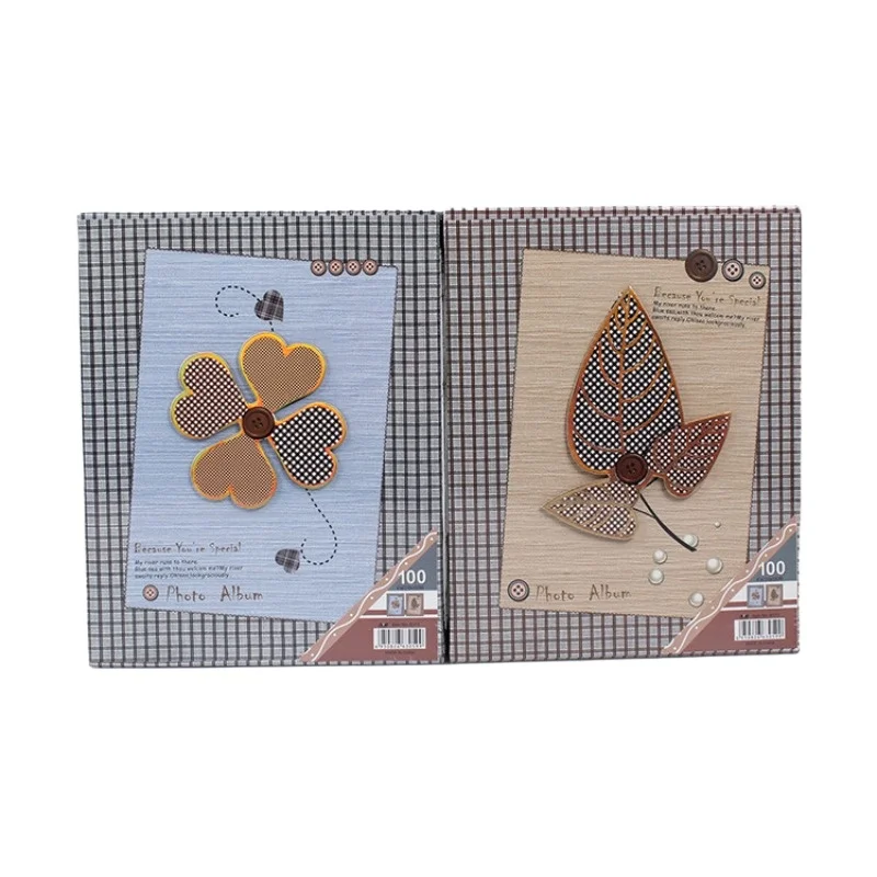 4R6 Inch Photo Album 200 Sheets 3D Cover Box Viscose Photo Album Laminated Album Home Decoration
