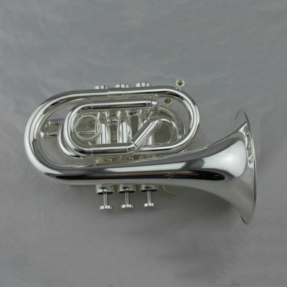Pocket Trumpet Silver Plated  Professional  Tone Bb
