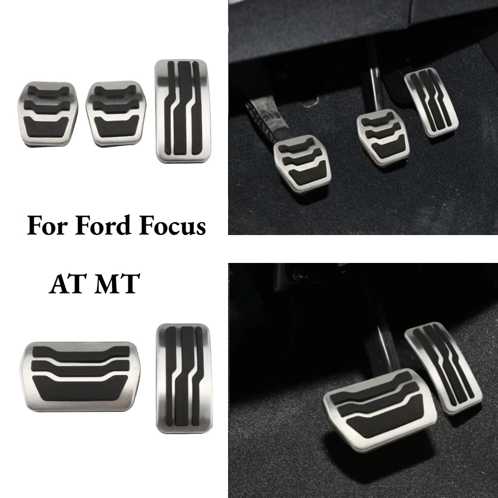 

Stainless Steel AT MT Fuel Pedal Brake Pedals Rest Pedal Set Cover for Ford Focus 2 3 4 MK2 MK3 MK4 St Rs 2005-2018 Accessories