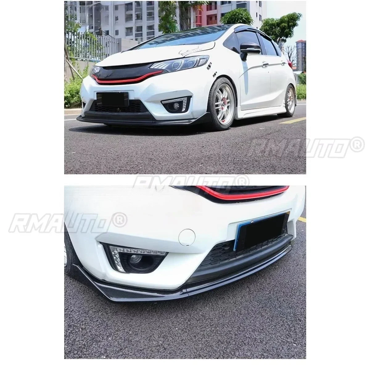 سيارة الجبهة شفة مصد السيارة الناشر المفسد أسود لامع تعديل جزء لهوندا صالح 2014-2017 واقي مصد السيارة اكسسوارات السيارات