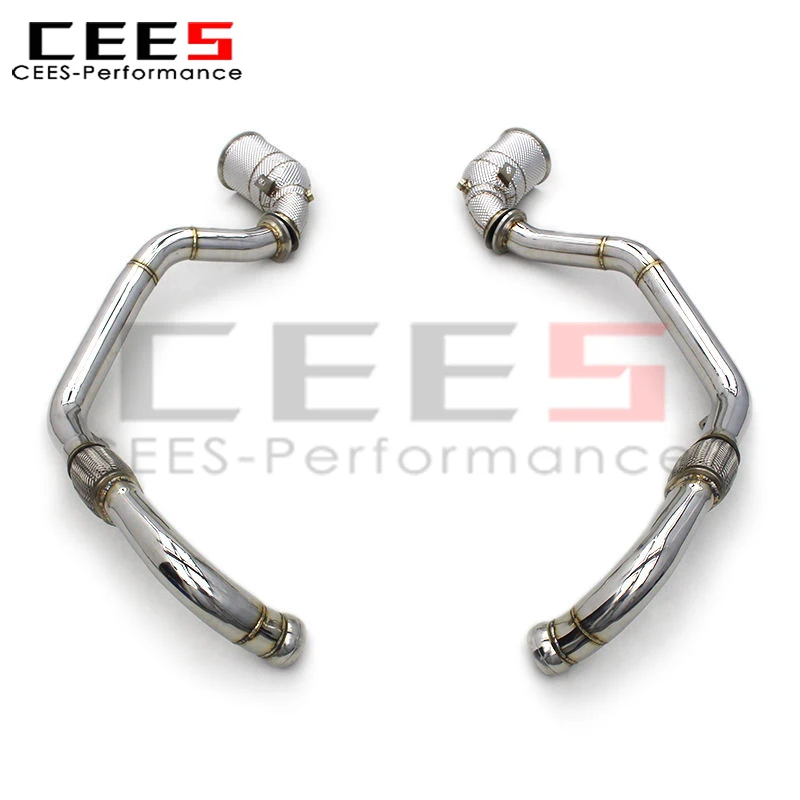 

CEES Sport Catalytic Converters Downpipe for Porsche Panamera Turbo S E-Hybrid 4.0TT 2018- Turbo Downpipe with Heat Shield