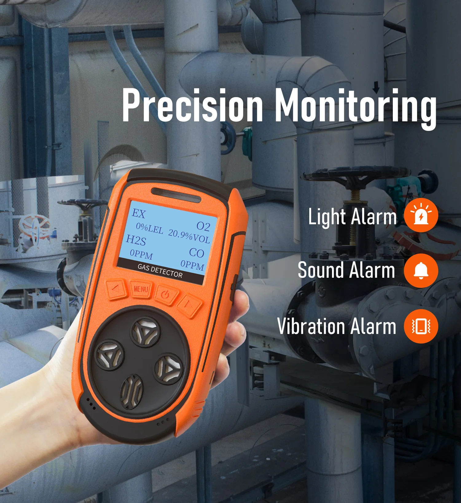 كاشف الغاز المتعدد القابل للاحتراق المحمول H2S CO O2 إنذار أول أكسيد الكربون كاشف الغاز الطبيعي مقياس الأكسجين H2S LEL محلل الغاز