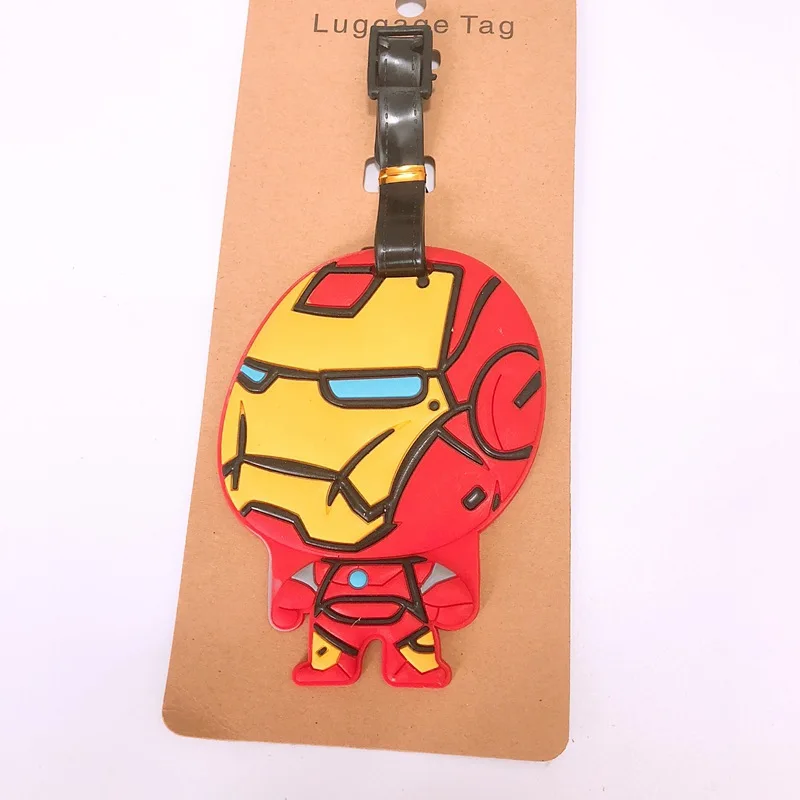 Animation Hero Soft Luggage Tag Spider-Man Luggage Bag Logo Tag Pendant Iron Man Captain America Bag Registration Pendant