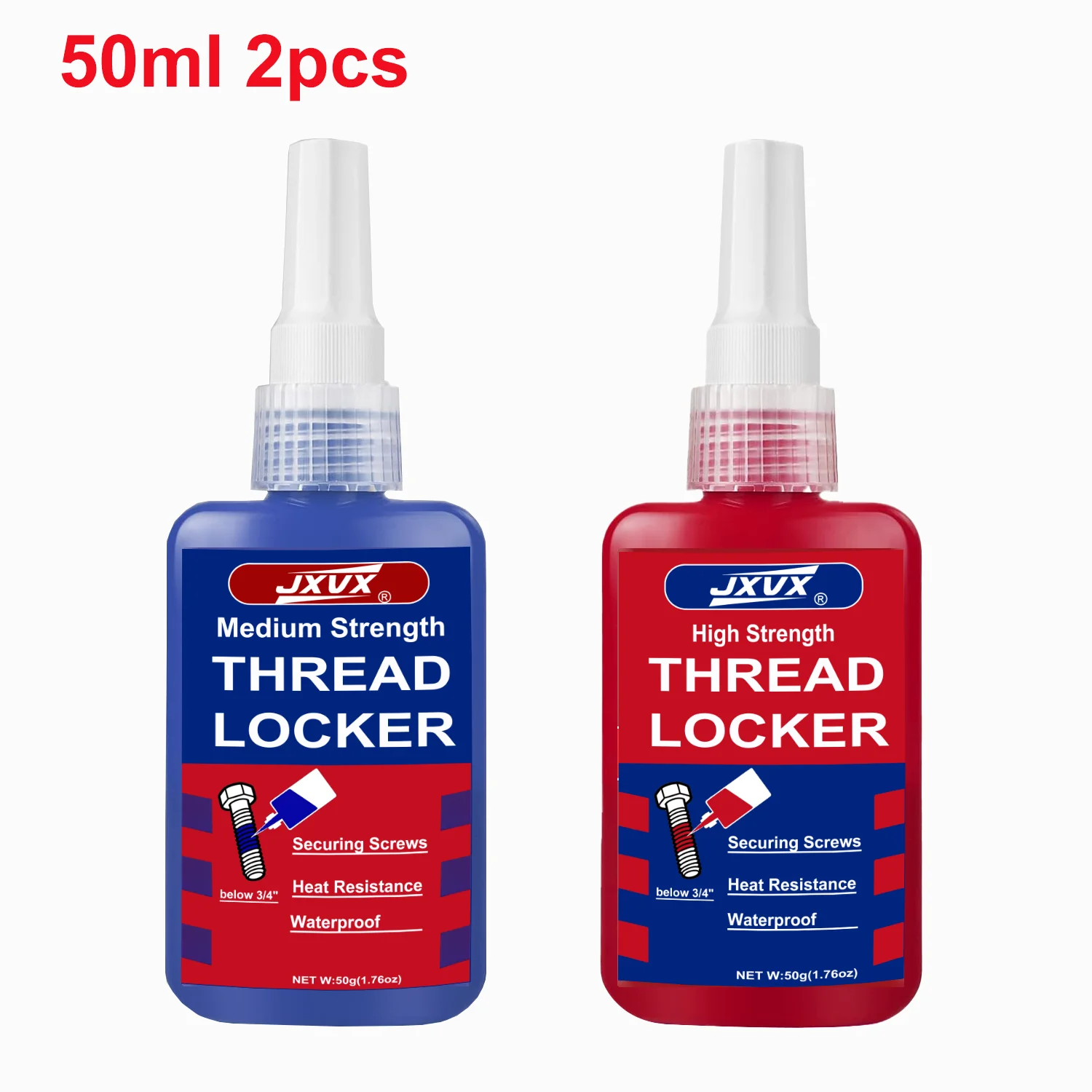 Threaded Locks Come in 50ml Blue and 50ml Red, Medium-Strength Threaded Locks, Fasteners with High-Strength Screw Compounds to P
