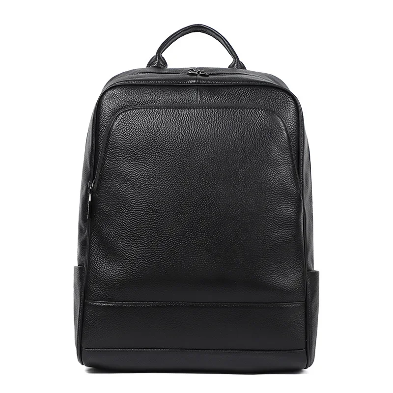 2023 New Brand Fashion Genuine Leather Men Backpacks Cow Real Natural Leather Student Backpack Boy Luxury Computer Laptop Bag