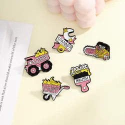 Tool Collection Enamel Brooch Creative Engineering Vehicle Shovel Wrench Brush Saw Lapel Pin Badge Backpack Clothing Accessories