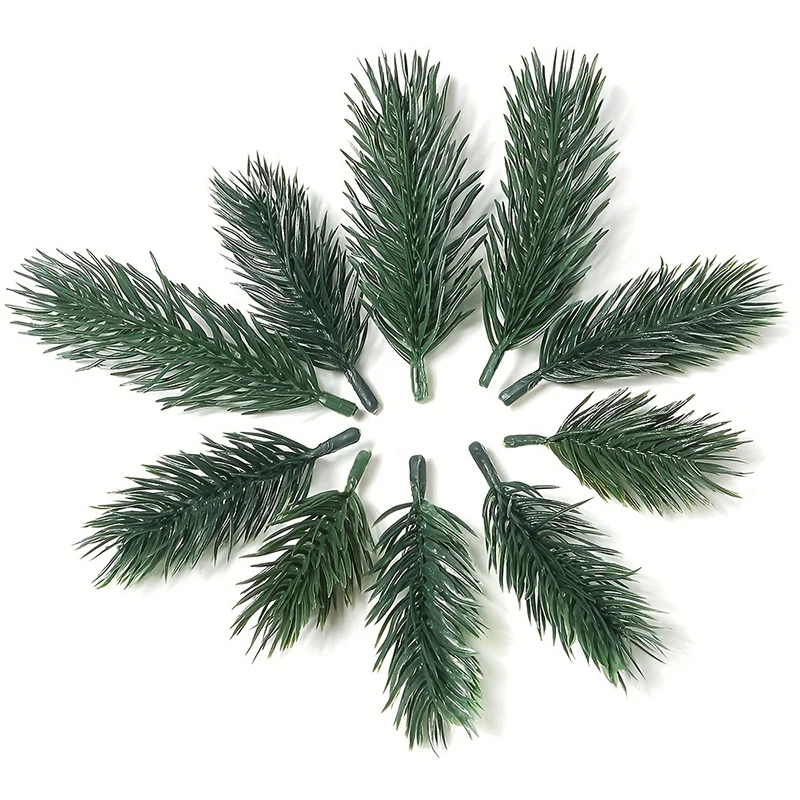 10/20/50Pcs Kiefer Zweige Künstliche Pflanzen Weihnachten Hochzeit Hause Baum Dekor DIY Handwerk Bouquet Geschenk Box gefälschte Pflanzen Nadel – Detail 7