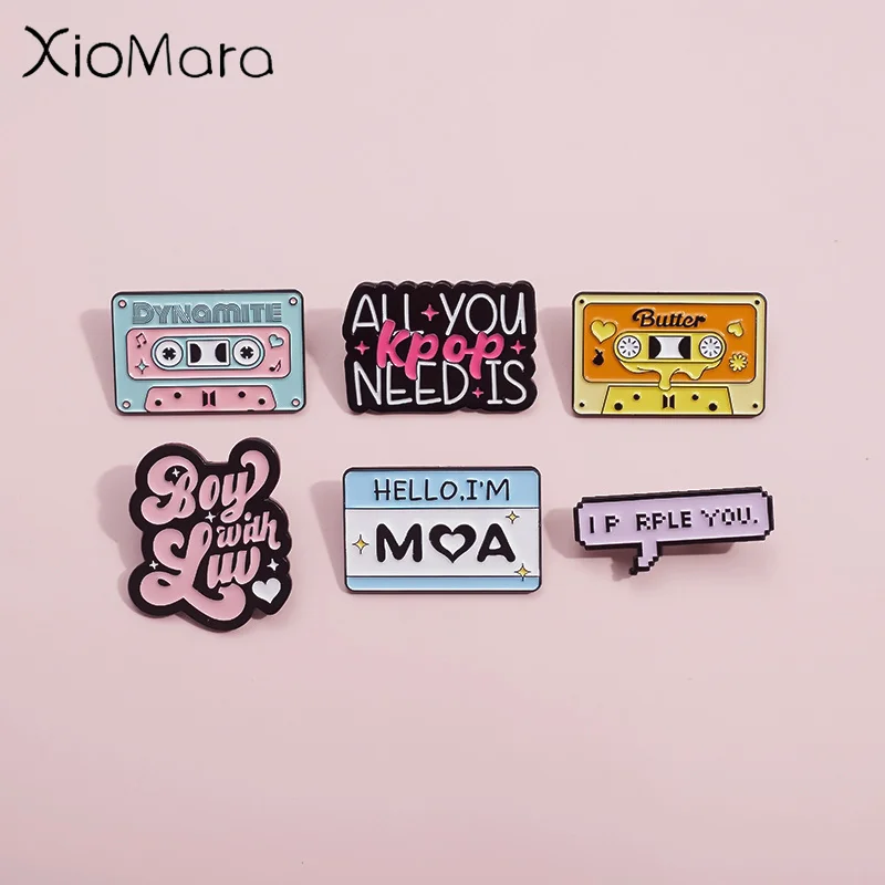 Butter Tape Enamel Pins 90' Creative Brooch For Backpack All You Need Is Kpop Lapel Pin Badges Fun Banner Quotes Jewelry Gifts