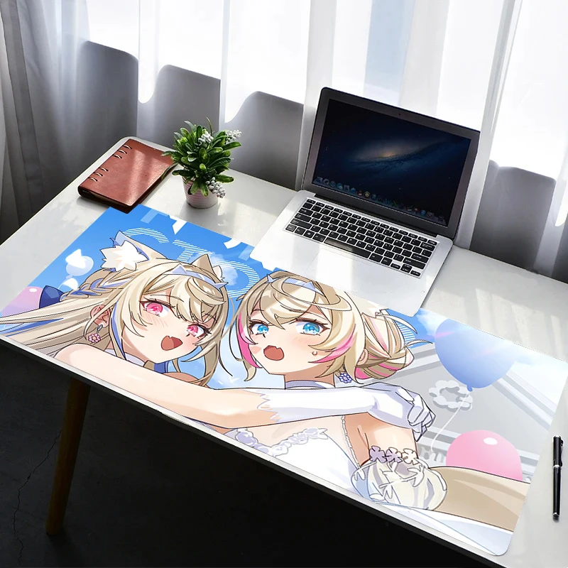 

Rubber Mouse Pad Gaming Mousepad Hololive Mococo Fuwawa Abyssgard Desk Mat Durable Gaming PC Keyboard Pad Computer Table Pad