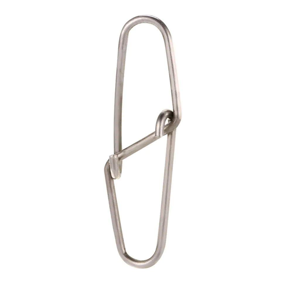 100 Stück Edelstahl-Angelverschlüsse mit Doppelverriegelung, hohe Festigkeit, 0 #   1 #   2 #   Angelsicherheits-Karabiner Silberne Angel-Kreuzverschluss-Karabiner