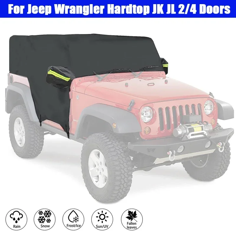 

Outdoor Sun Dust Snow Protection Car Roof Half Cover for Jeep Wrangler Hardtop JK JL 2/4 Doors 2007-2021