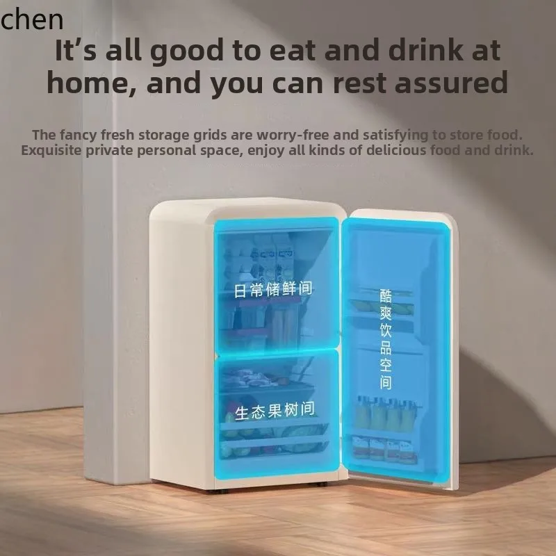 ZML ตู้เย็นในครัวเรือนหอพักขนาดเล็กสองประตูตู้เย็นและแช่แข็งห้องเช่าตู้เย็นขนาดเล็กประหยัดไฟฟ้า