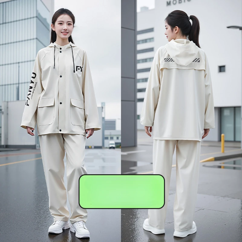 Men Women Stormproof Waterproof Rain Suit Raincoat Rain Pants Set Motorcycle Riding Fishing