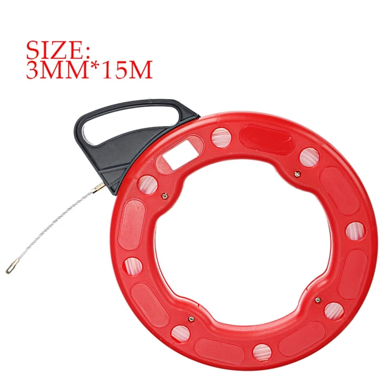 15-30Mm Meter Fiberglass Cable Puller Flexible Glider Swivel Fish Tape Portable Reel Conduit Duct Wire Pulling Tool