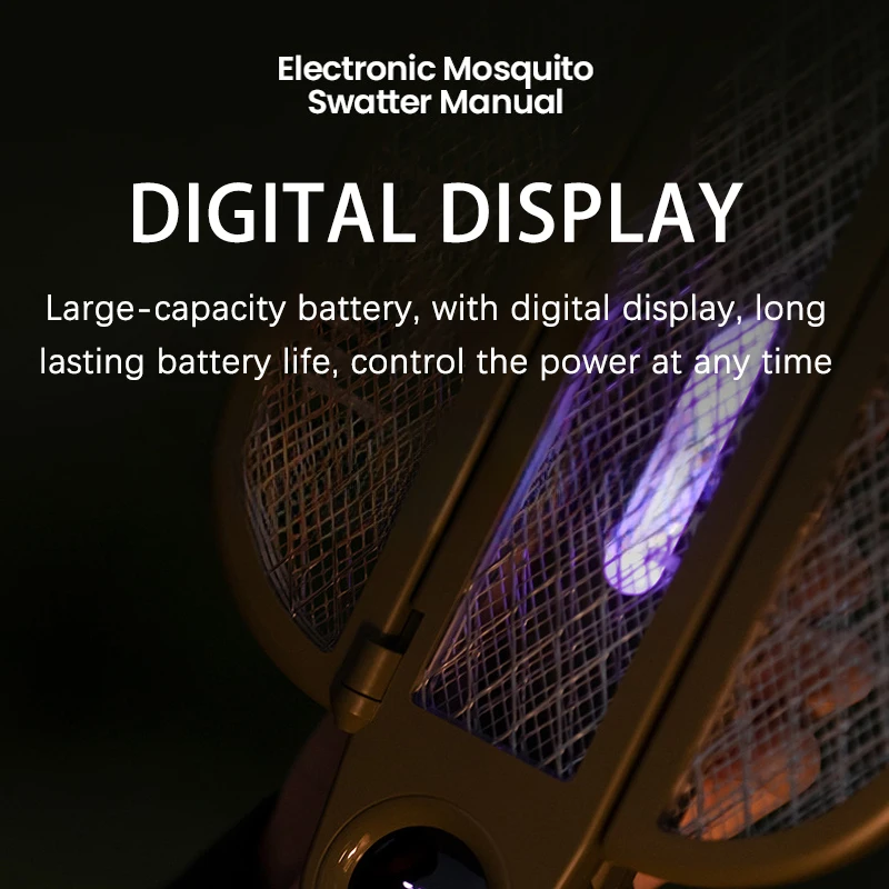 Mosquito elétrico dobrável 1200mah recarregável assassino fly swatter armadilha mosquito raquete assassino de insetos com luz uv bug zapper