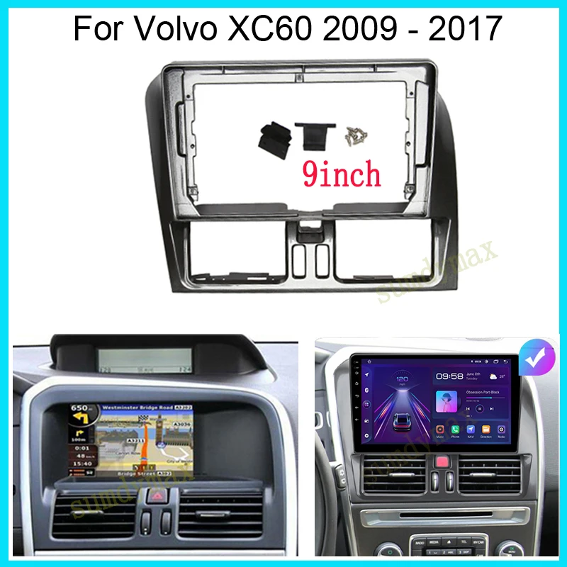 

9inch Android Big Screen Audio Dash Fitting Panel Kit For Volvo XC60 2006-2016 car radio Dash Fascia frame