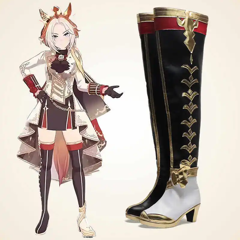 

Anime Pretty Derby Gold Actor Racing Outfit Cosplay Shoes For Women Halloween Carnival Party Dress Up School Uniform Cos Shoes