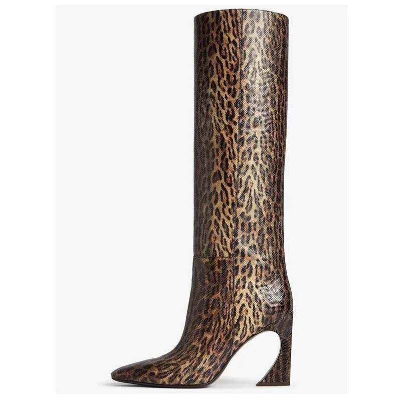 Women's Patent Leather Over-The-Knee Boots with Unique Cut-Out Heel Bold and Glamorous Footwear Trendy and Eye-Catching Choice